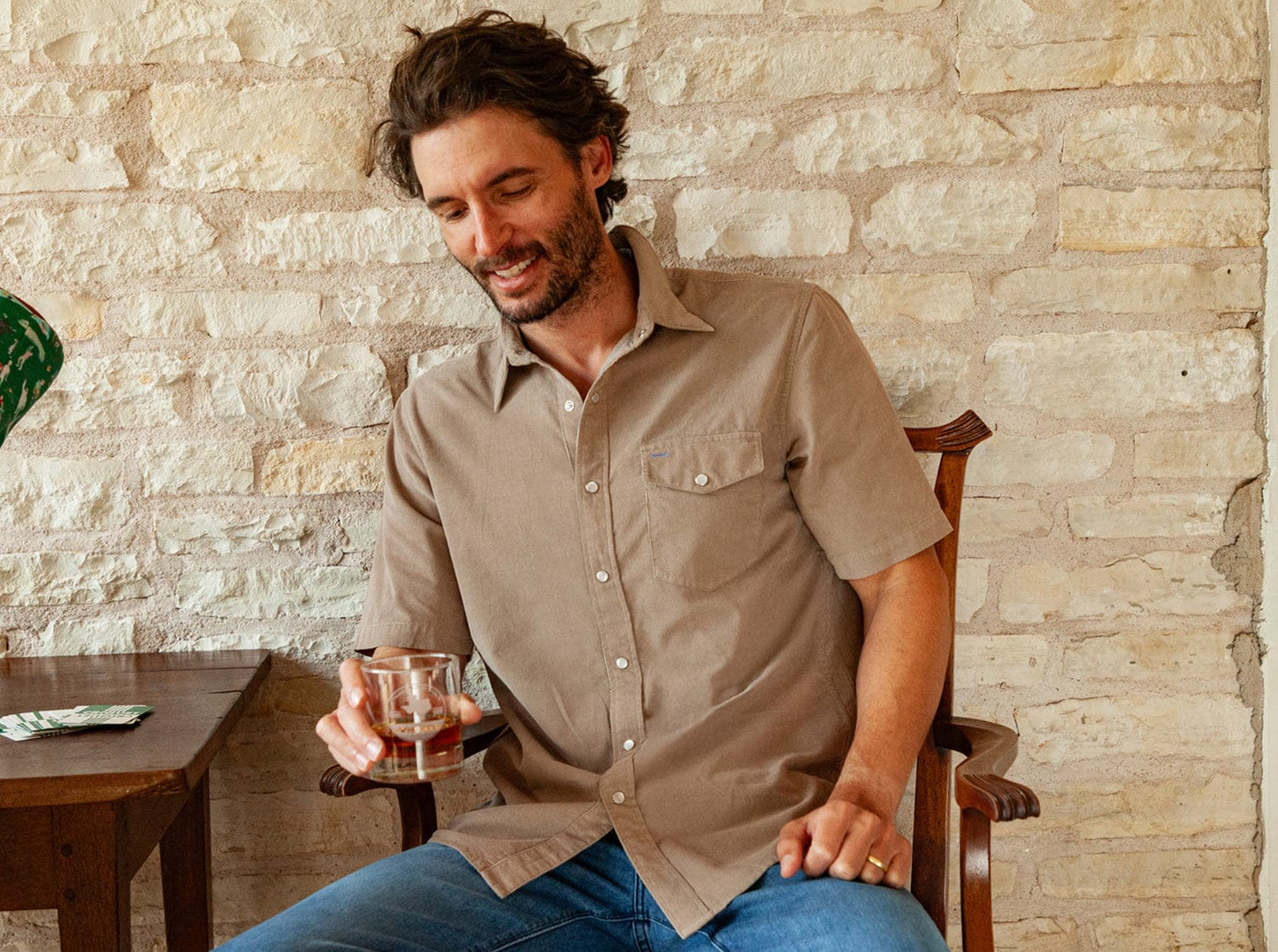 Criquet Short Sleeve Pearl Snap - Irish Coffee