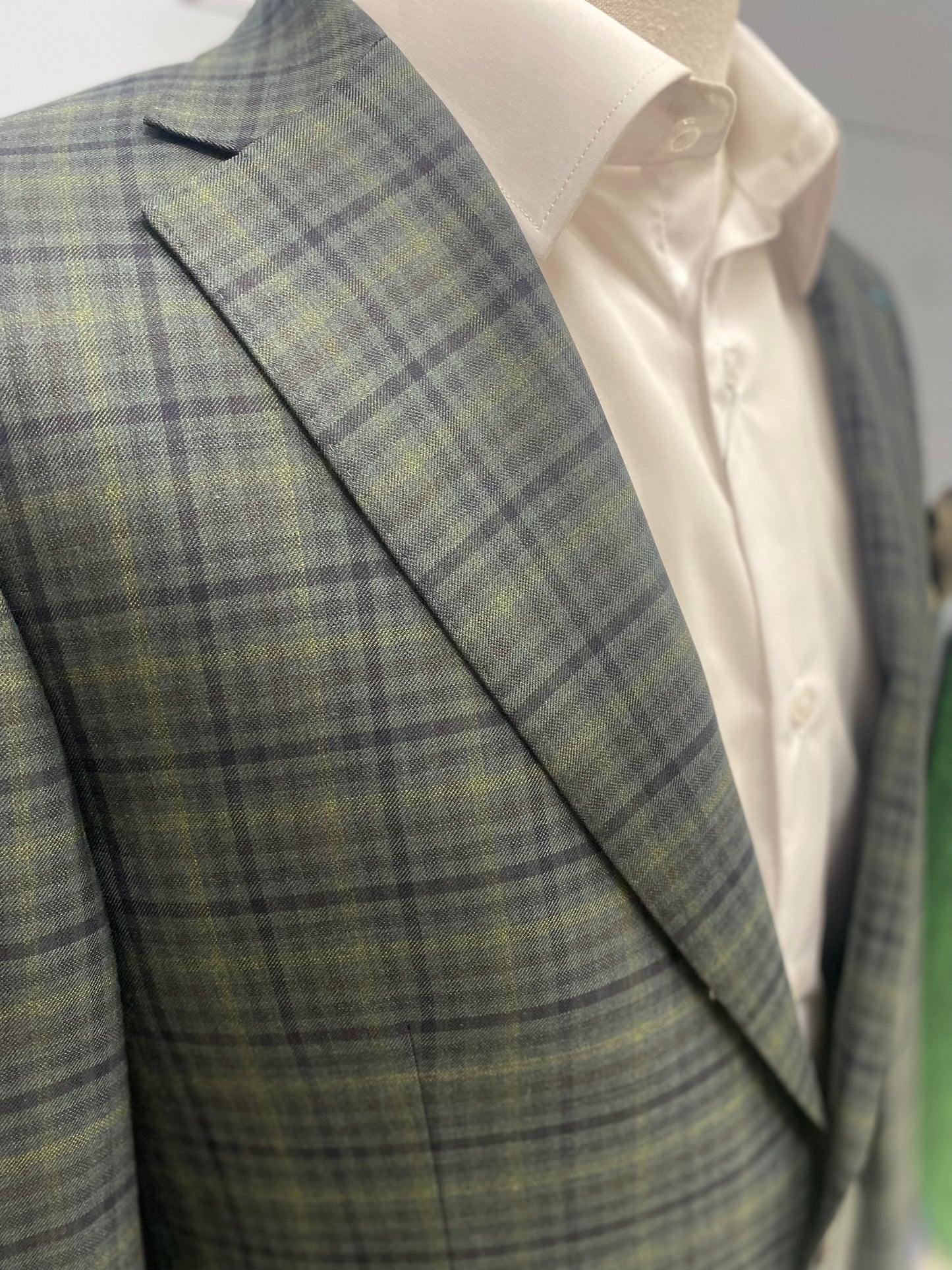 Giles & Jasper Modern Fit Sport Coat - Green Check Plaid