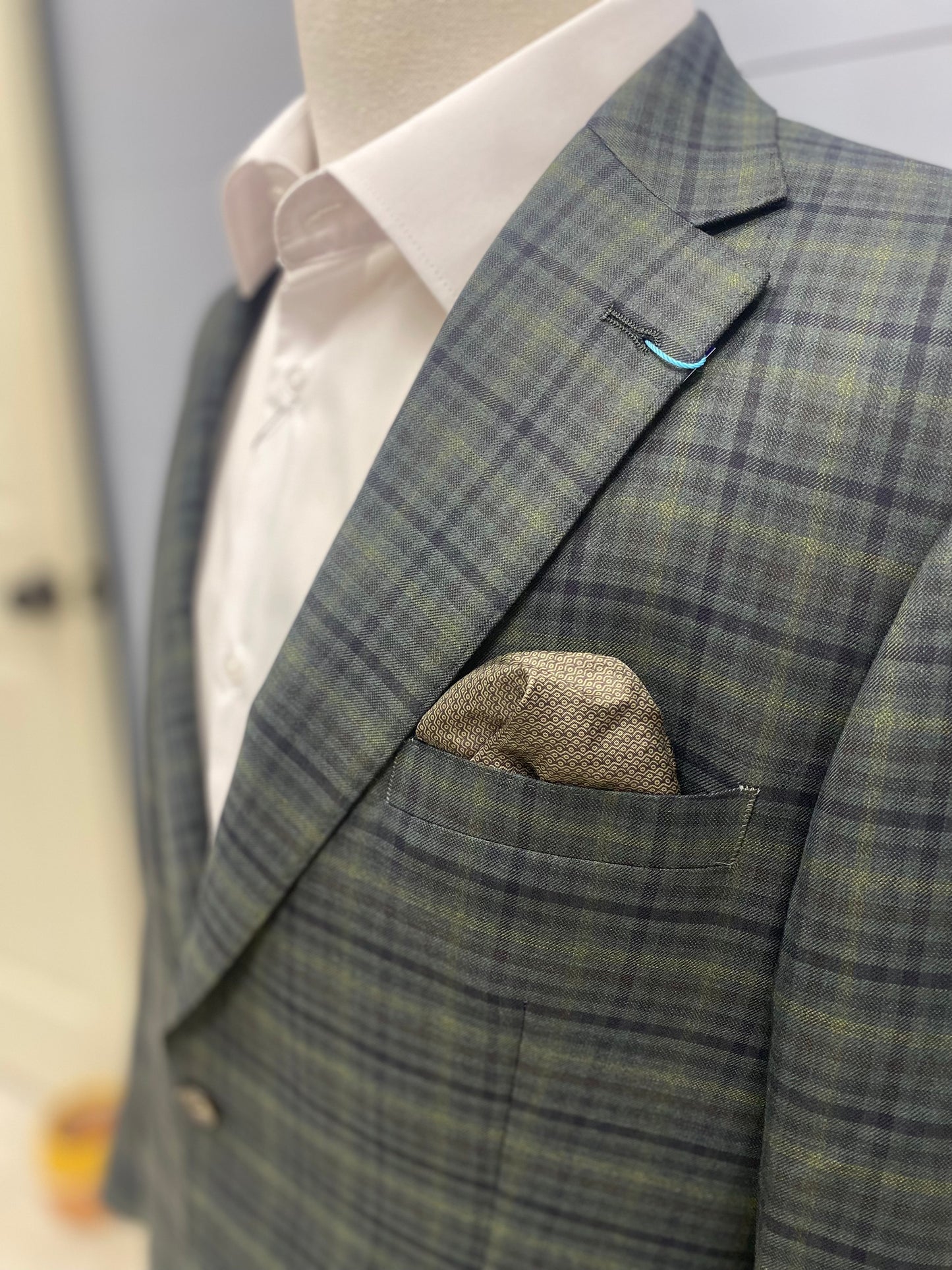 Giles & Jasper Modern Fit Sport Coat - Green Check Plaid