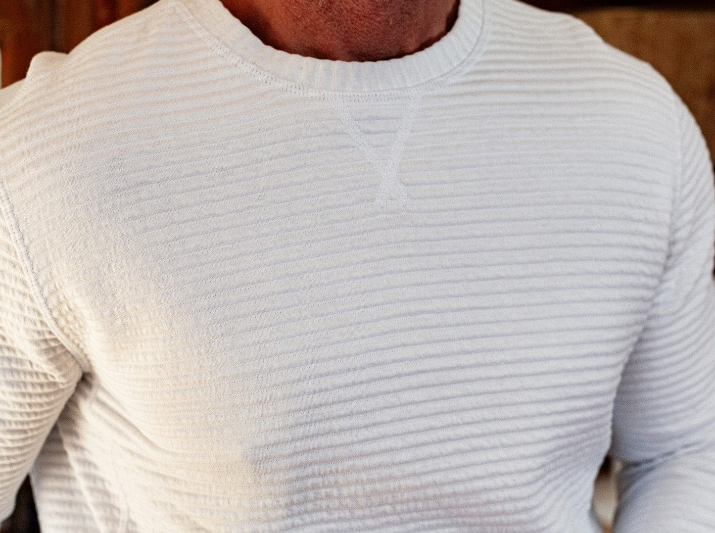 Criquet Quilted Crew Sweatshirt - Off White