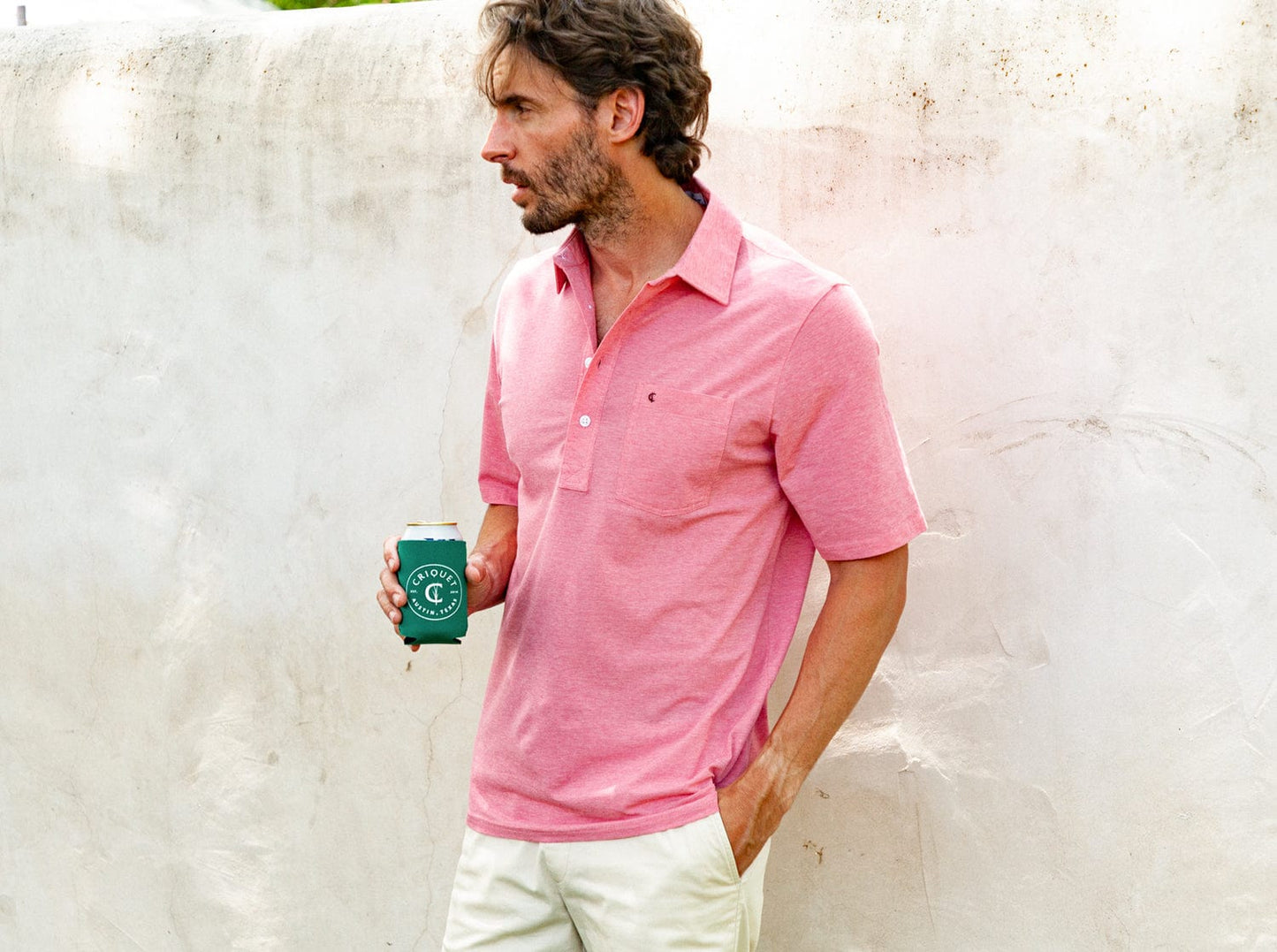 Criquet Top-Shelf Micro Stripe Players Shirt - Pink