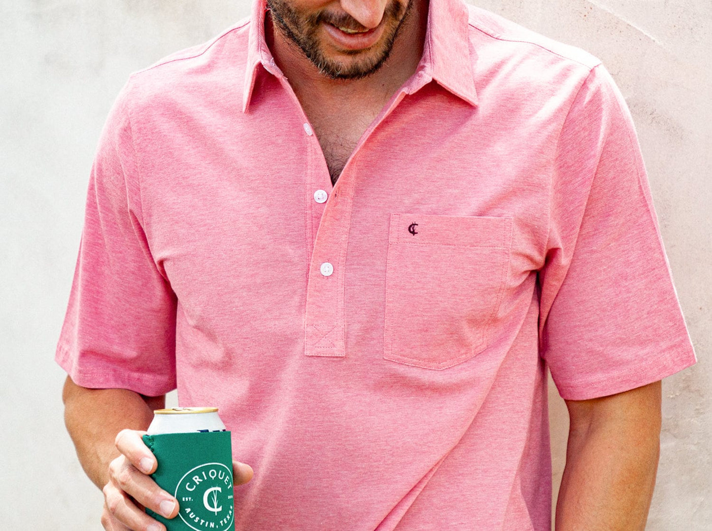 Criquet Top-Shelf Micro Stripe Players Shirt - Pink