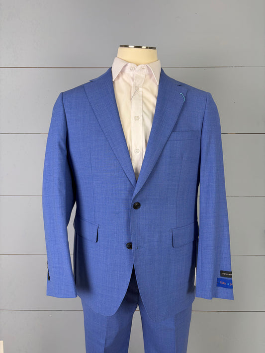 Giles & Jasper Modern Suit Coat & Flat Front Pant - Bermuda Blue