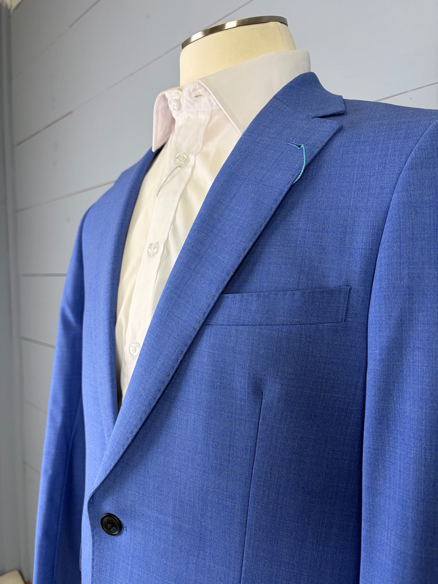 Giles & Jasper Modern Suit Coat & Flat Front Pant - Bermuda Blue