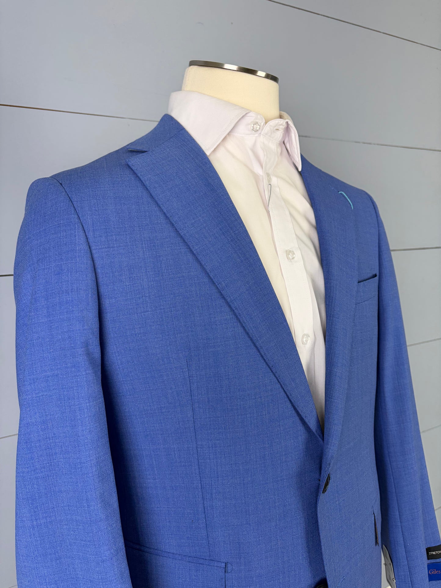 Giles & Jasper Modern Suit Coat & Flat Front Pant - Bermuda Blue