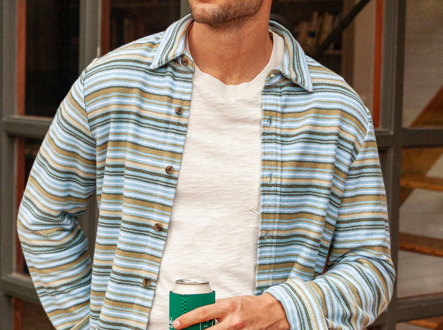 Criquet Mexicali Knit Overshirt - Olive Multi