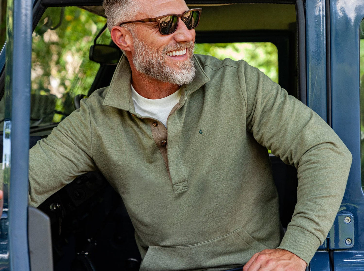 Criquet Collared Sweatshirt - Heather Olive