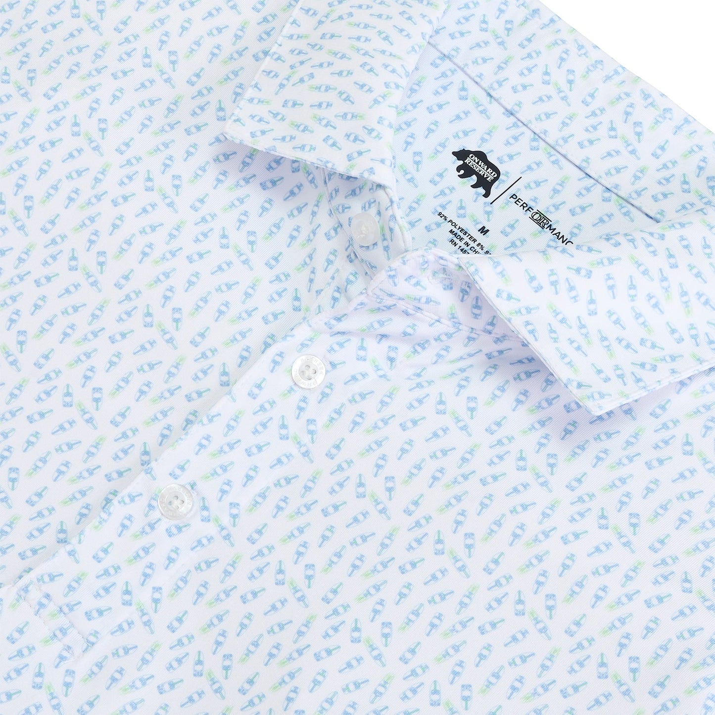 Onward Reserve Leeward Printed Performance Polo - Shale Green