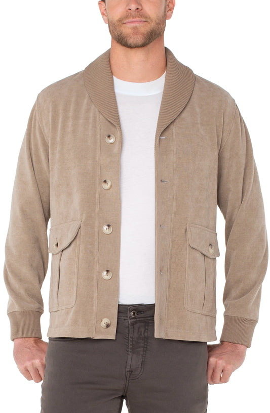 Liverpool Los Angeles Shawl Collar Cardigan - Taupe