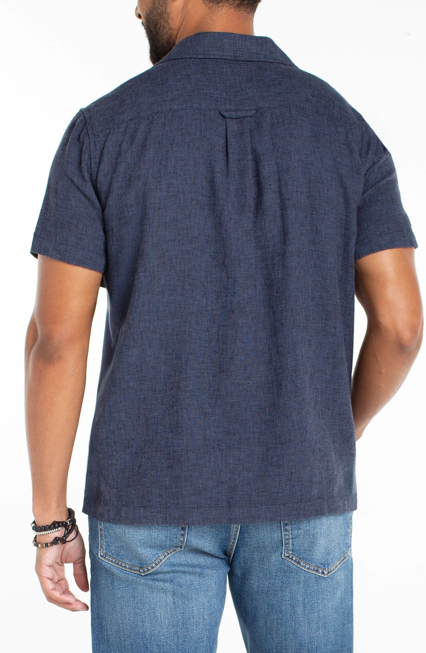Liverpool Los Angeles | Short Sleeve Button Up Camp Shirt | Navy