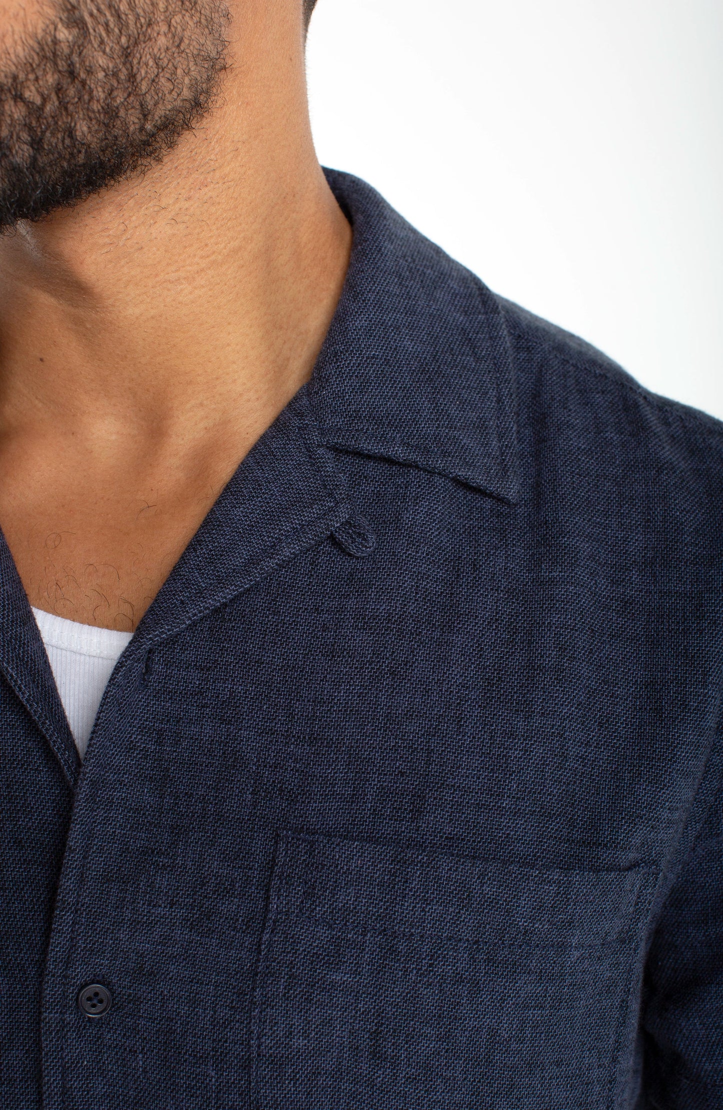 Liverpool Los Angeles | Short Sleeve Button Up Camp Shirt | Navy
