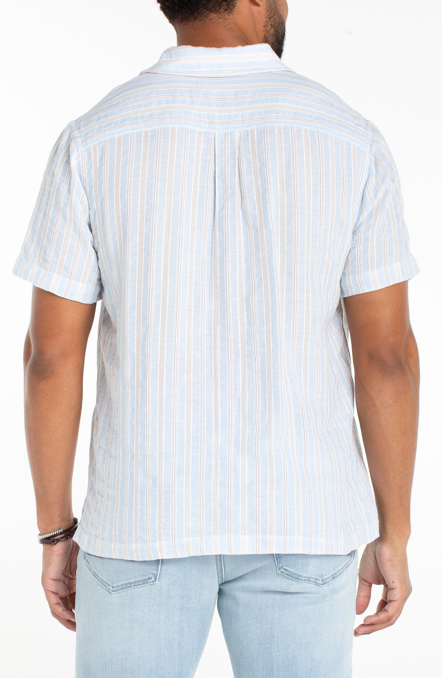 Liverpool Los Angeles | Short Sleeve Button Up Shirt | Light Blue