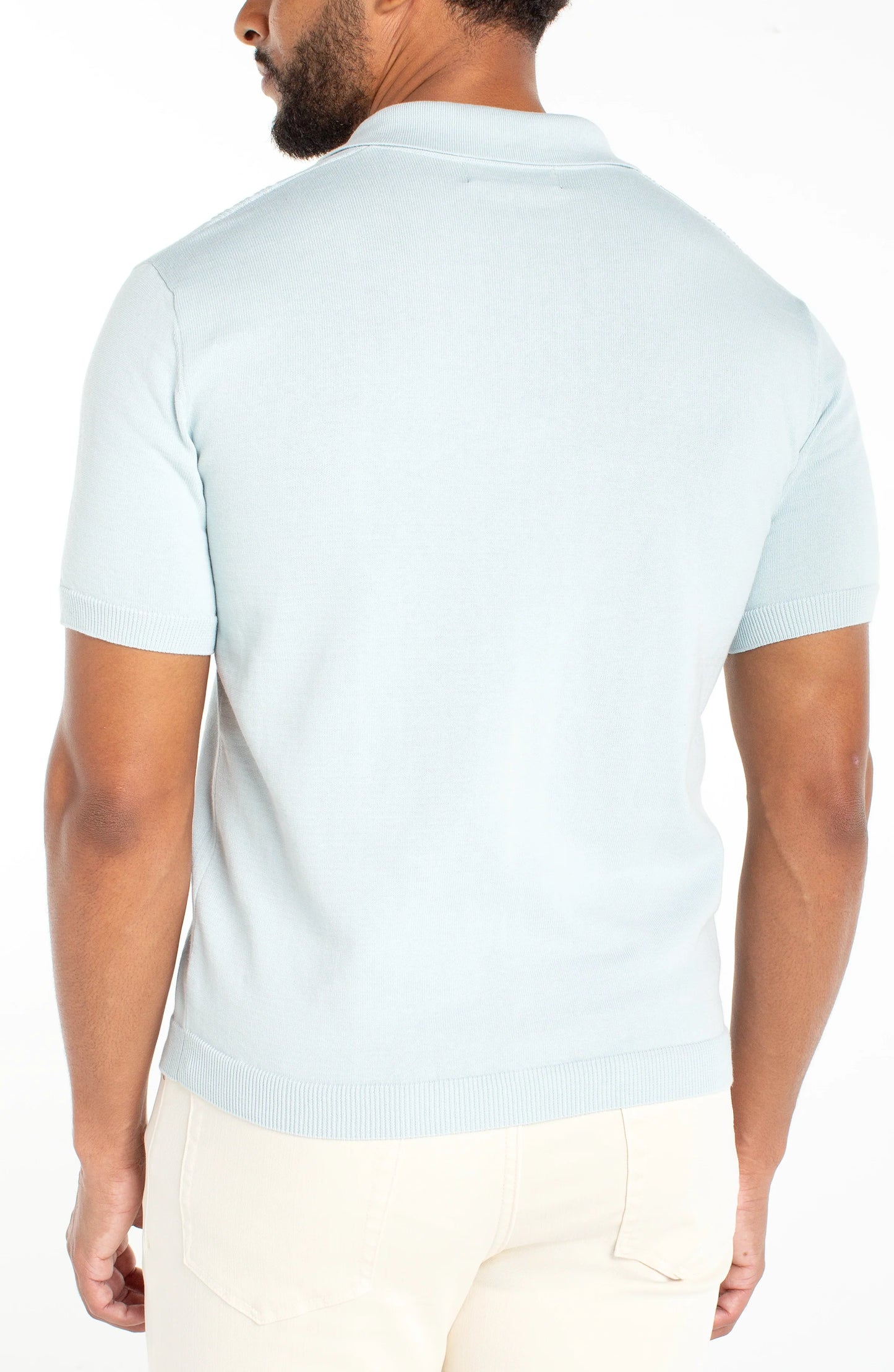 Liverpool Los Angeles | Sweater Knit Polo | Aqua