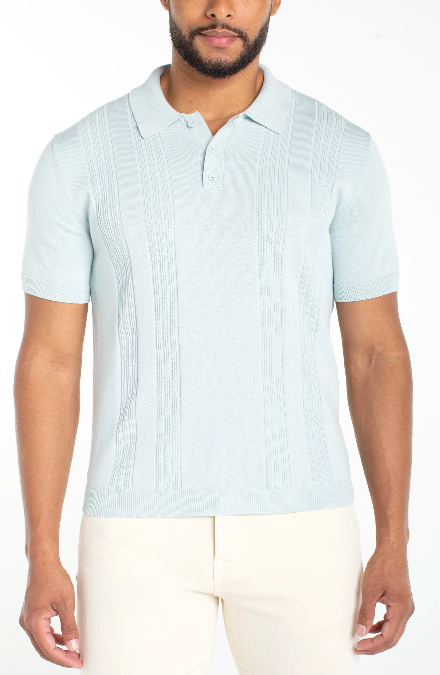 Liverpool Los Angeles | Sweater Knit Polo | Aqua