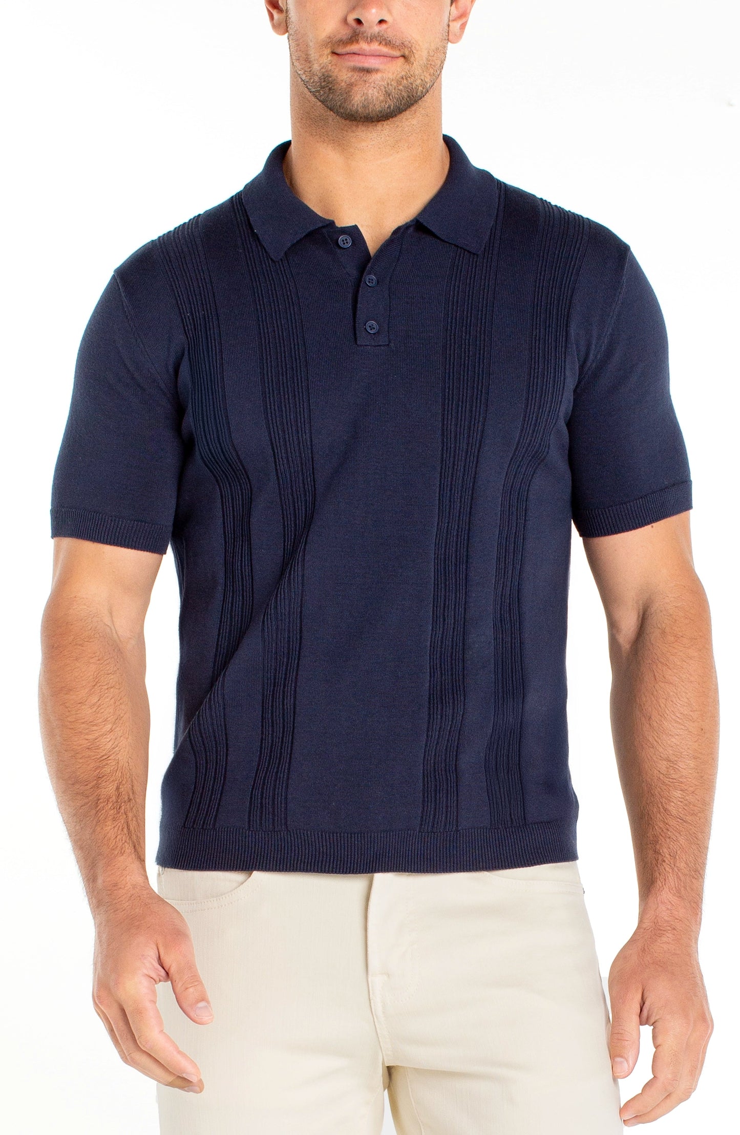 Liverpool Los Angeles | Sweater Knit Polo | Navy