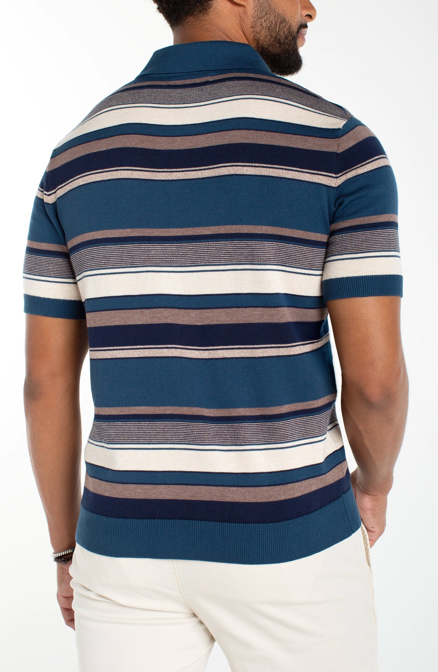 Liverpool Los Angeles | Johnny Collar Sweater Knit Polo | Navy