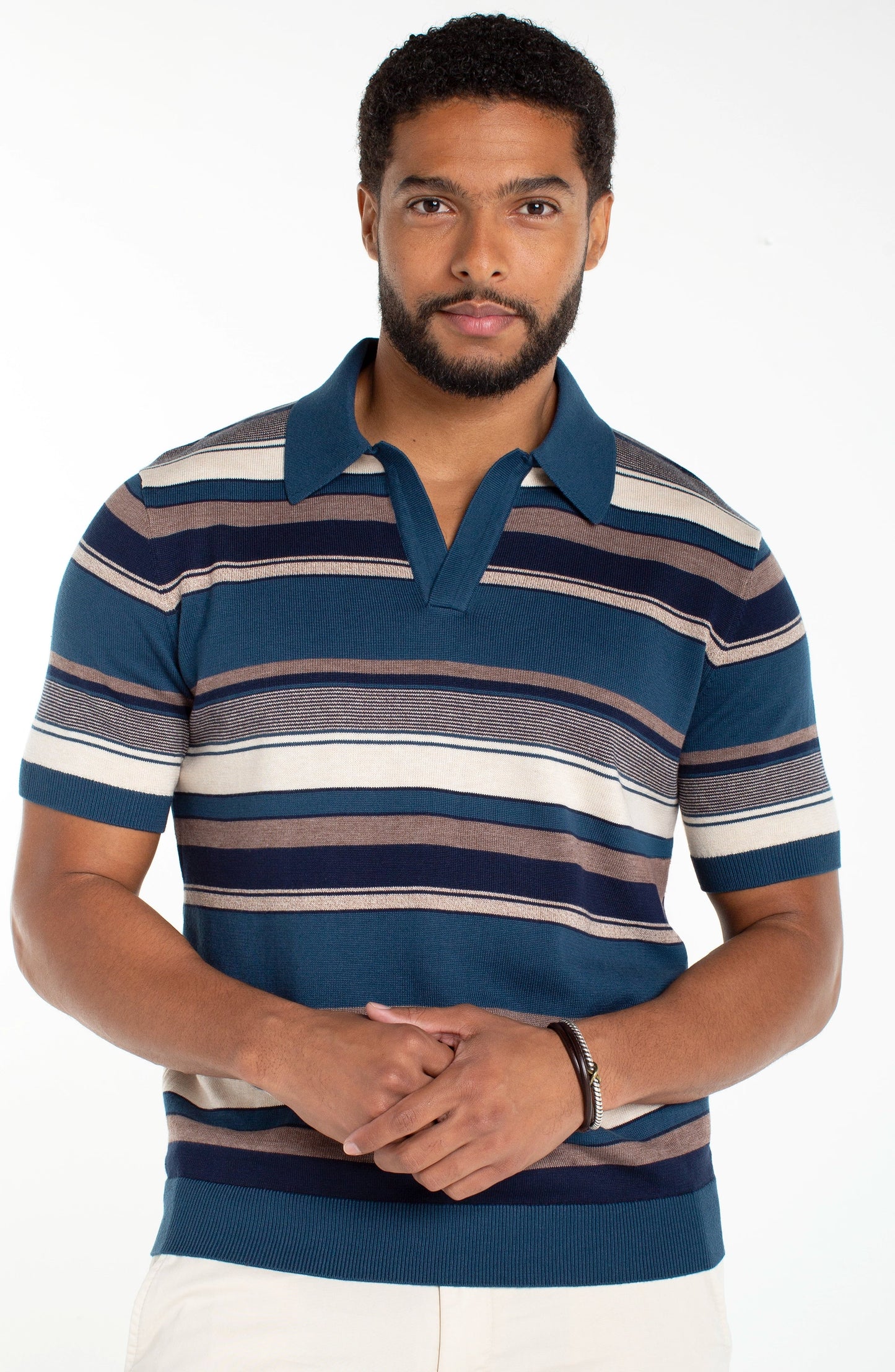 Liverpool Los Angeles | Johnny Collar Sweater Knit Polo | Navy