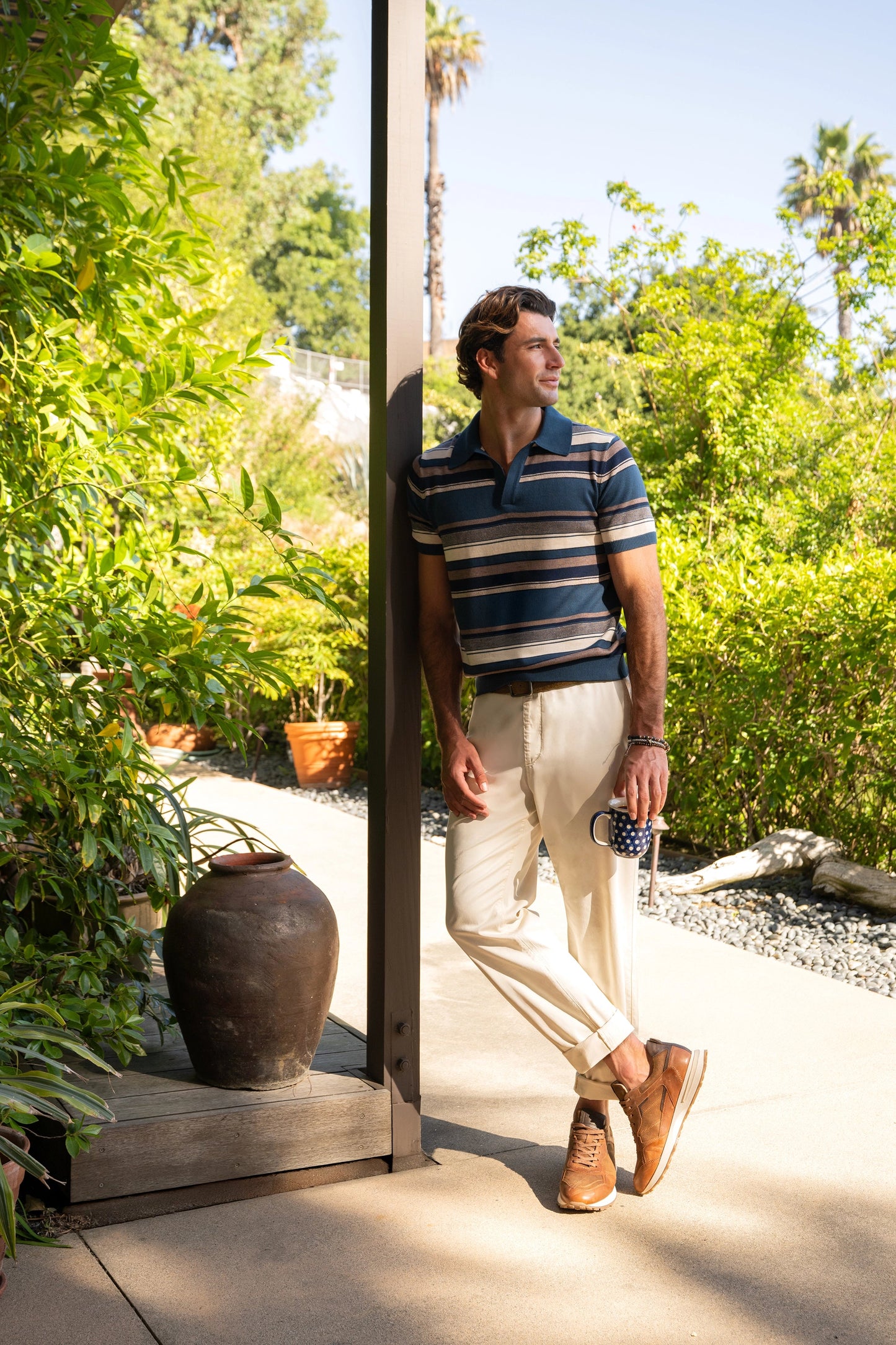 Liverpool Los Angeles | Johnny Collar Sweater Knit Polo | Navy