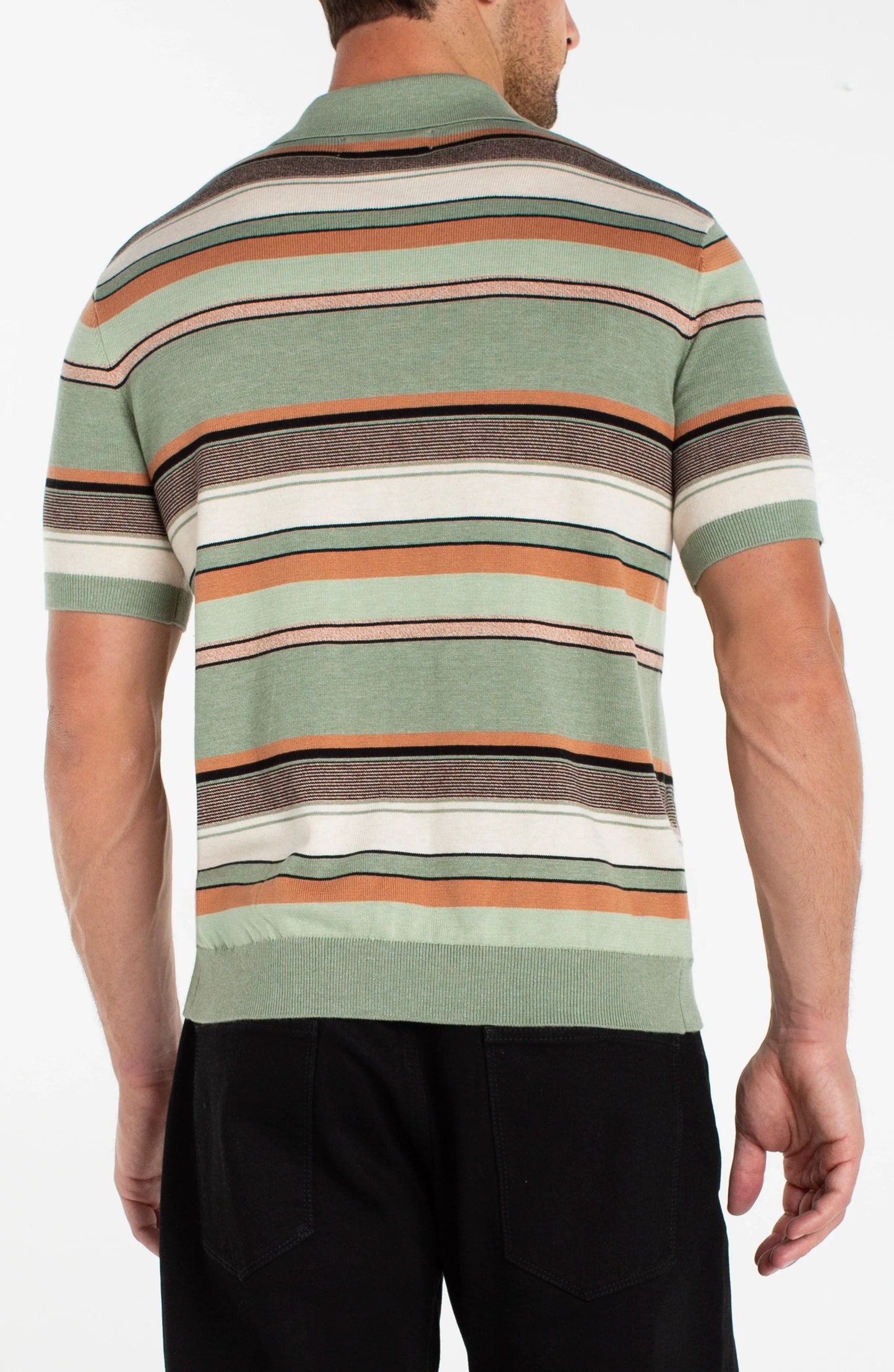 Liverpool Los Angeles | Johnny Collar Sweater Knit Polo | Sage