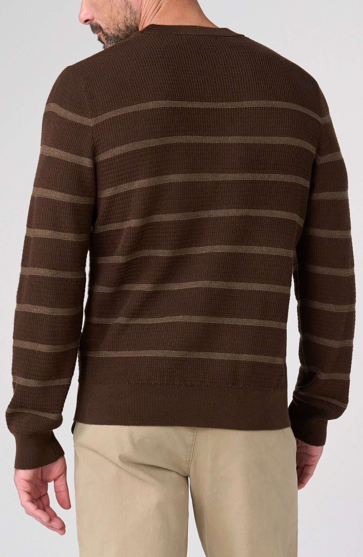 Liverpool Los Angeles | Long Sleeve Crew Neck Stripe Sweater | Brown & Dark Wheat