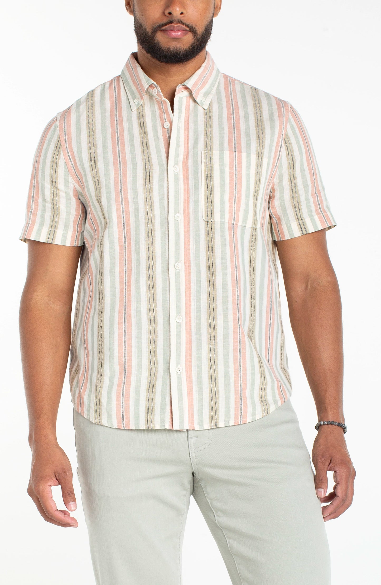 Liverpool Los Angeles | Short Sleeve Button Up Shirt | Clay