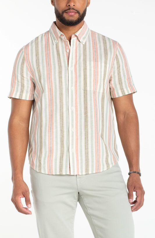 Liverpool Los Angeles | Short Sleeve Button Up Shirt | Clay
