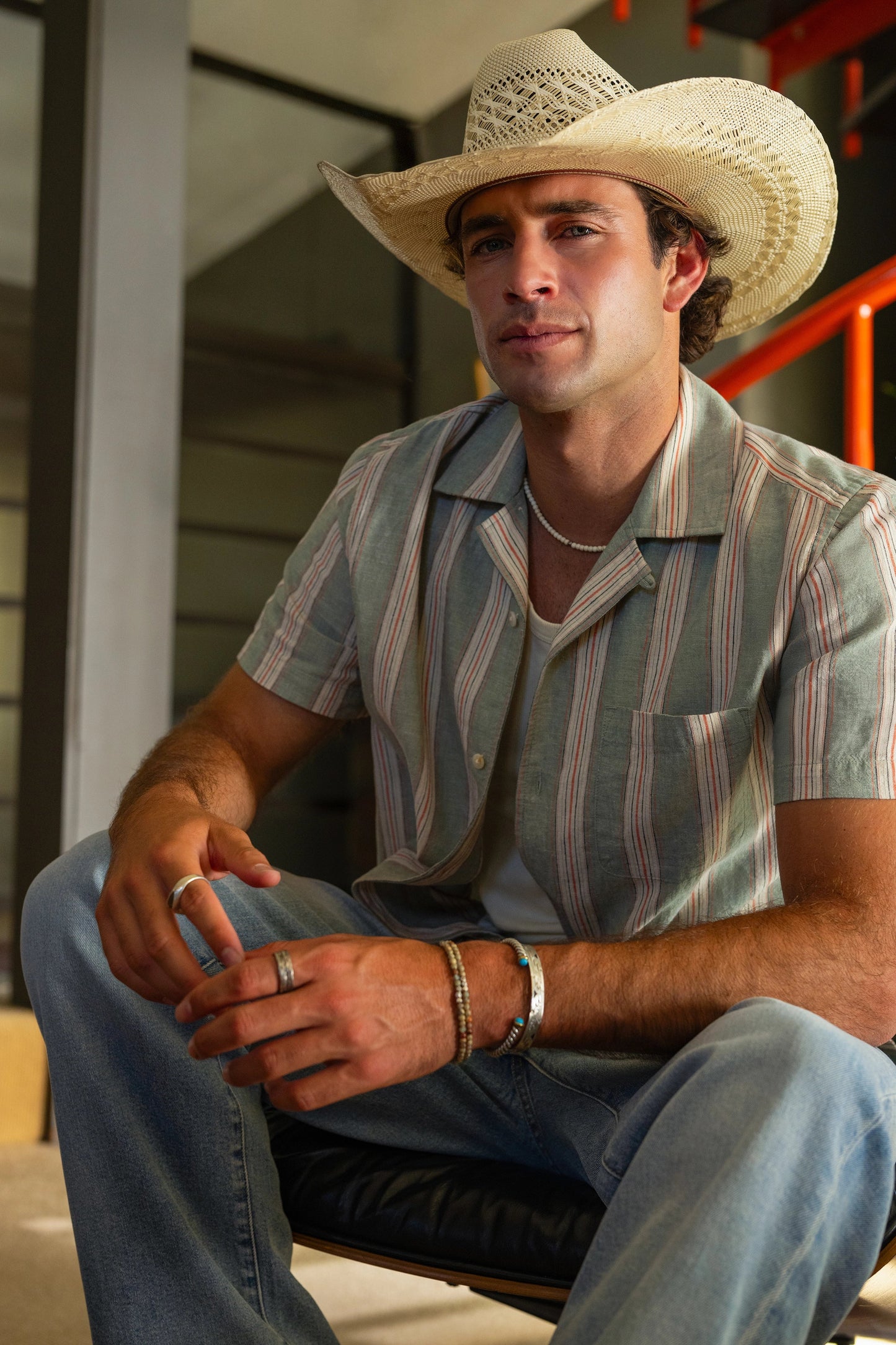 Liverpool Los Angeles | Short Sleeve Button Up Camp Shirt | Sage