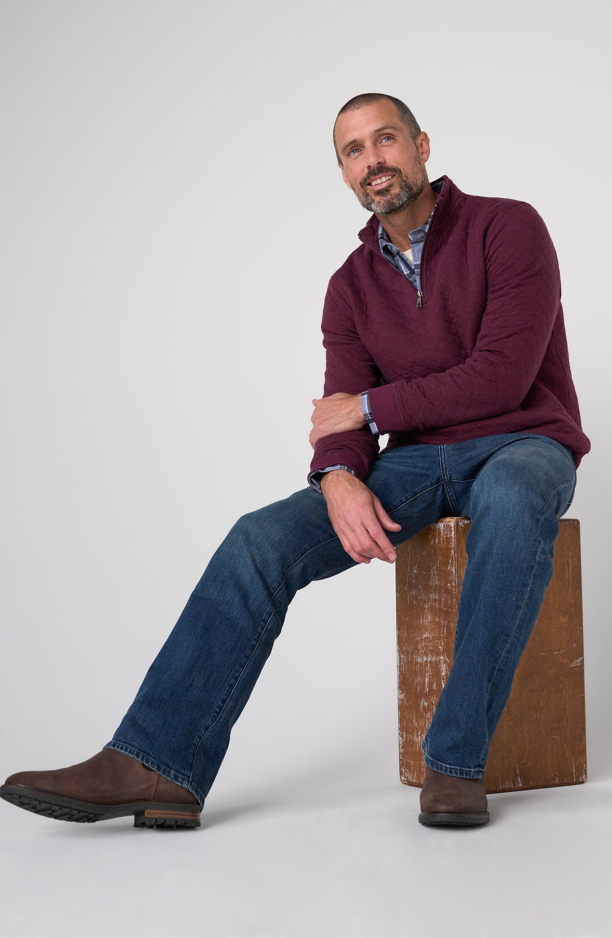 Liverpool Los Angeles | 1/4 Zip Pullover | Wine