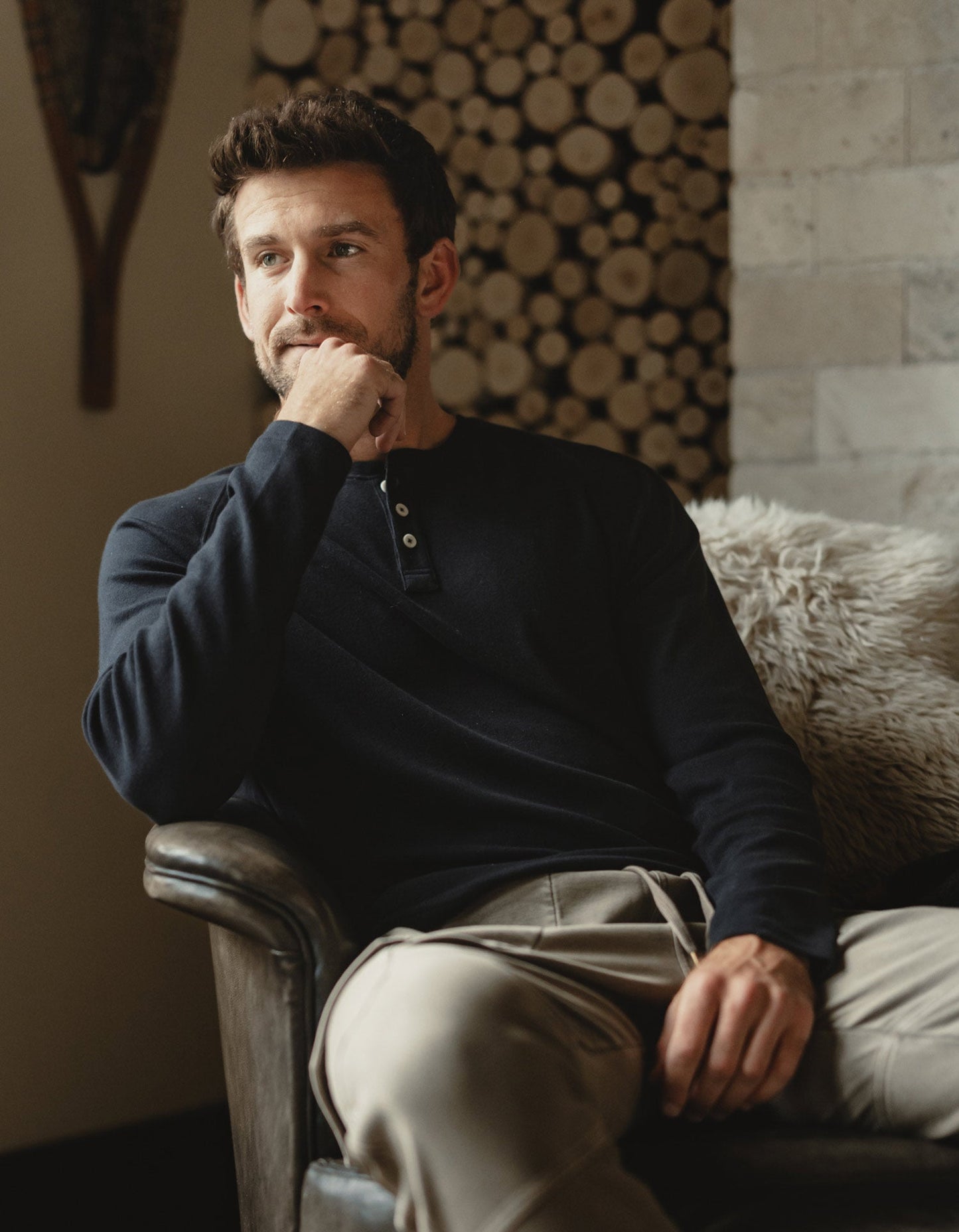 The Normal Brand Puremeso Everyday Henley - Black