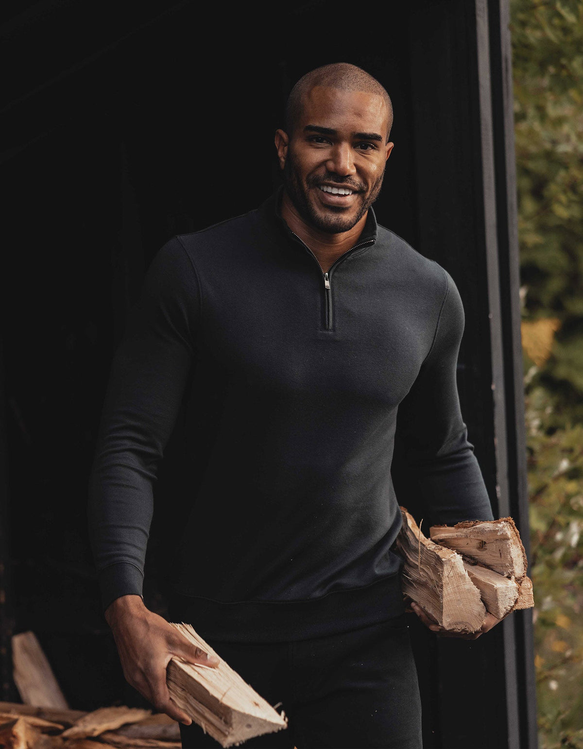 The Normal Brand | Puremeso Weekend Quarterzip | Black