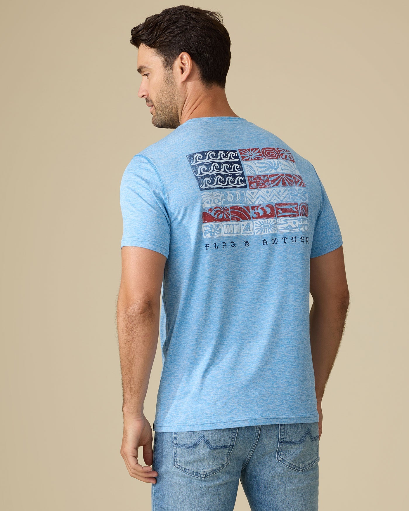 Flag and Anthem | Americana Costal Flag Tee | Blue