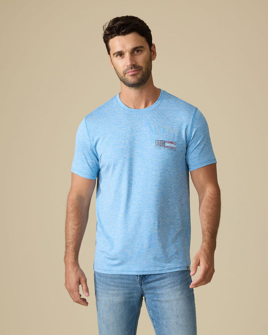 Flag and Anthem | Americana Costal Flag Tee | Blue