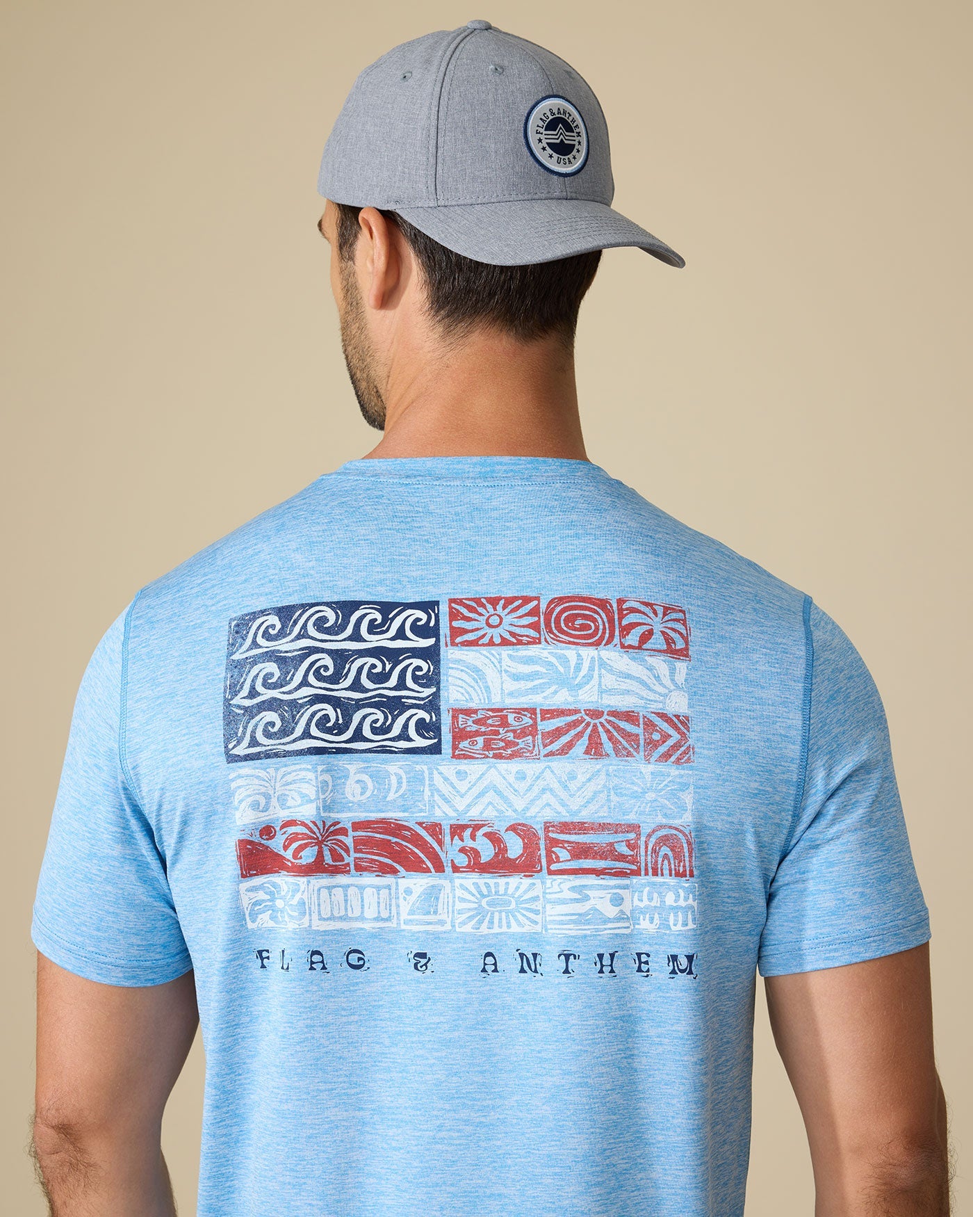 Flag and Anthem | Americana Costal Flag Tee | Blue