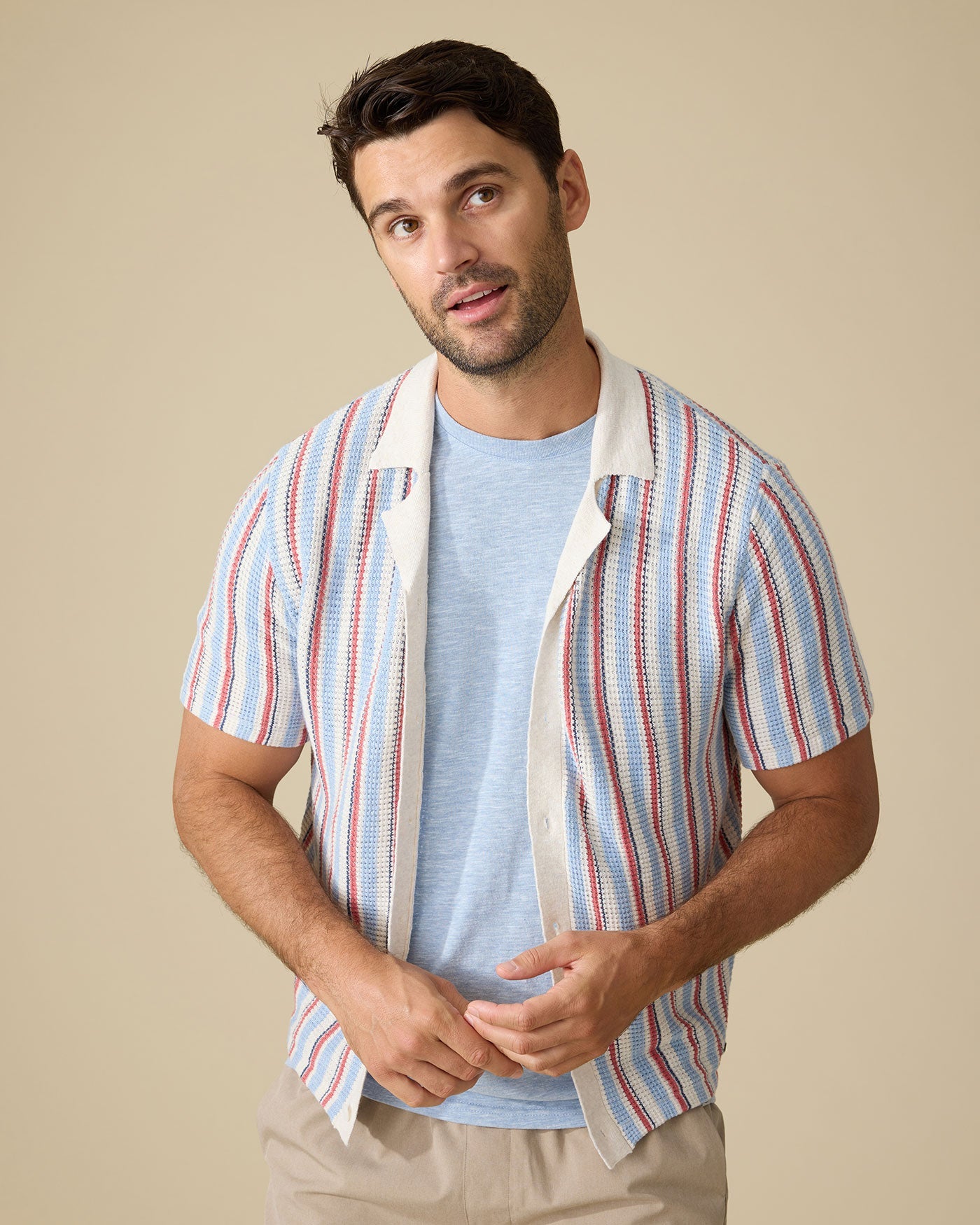 Flag and Anthem | Acworth Button Sweater | Red White Blue