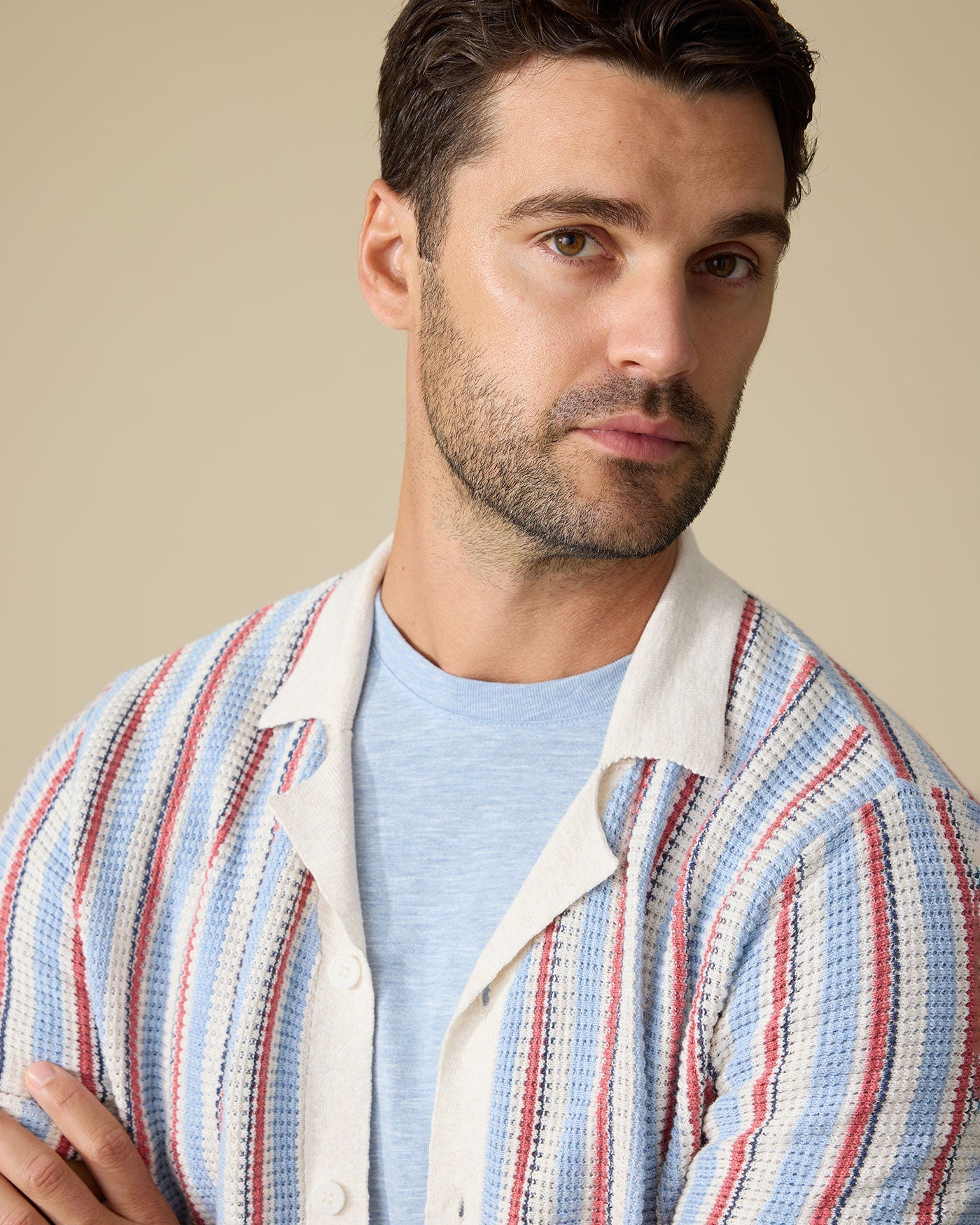 Flag and Anthem | Acworth Button Sweater | Red White Blue