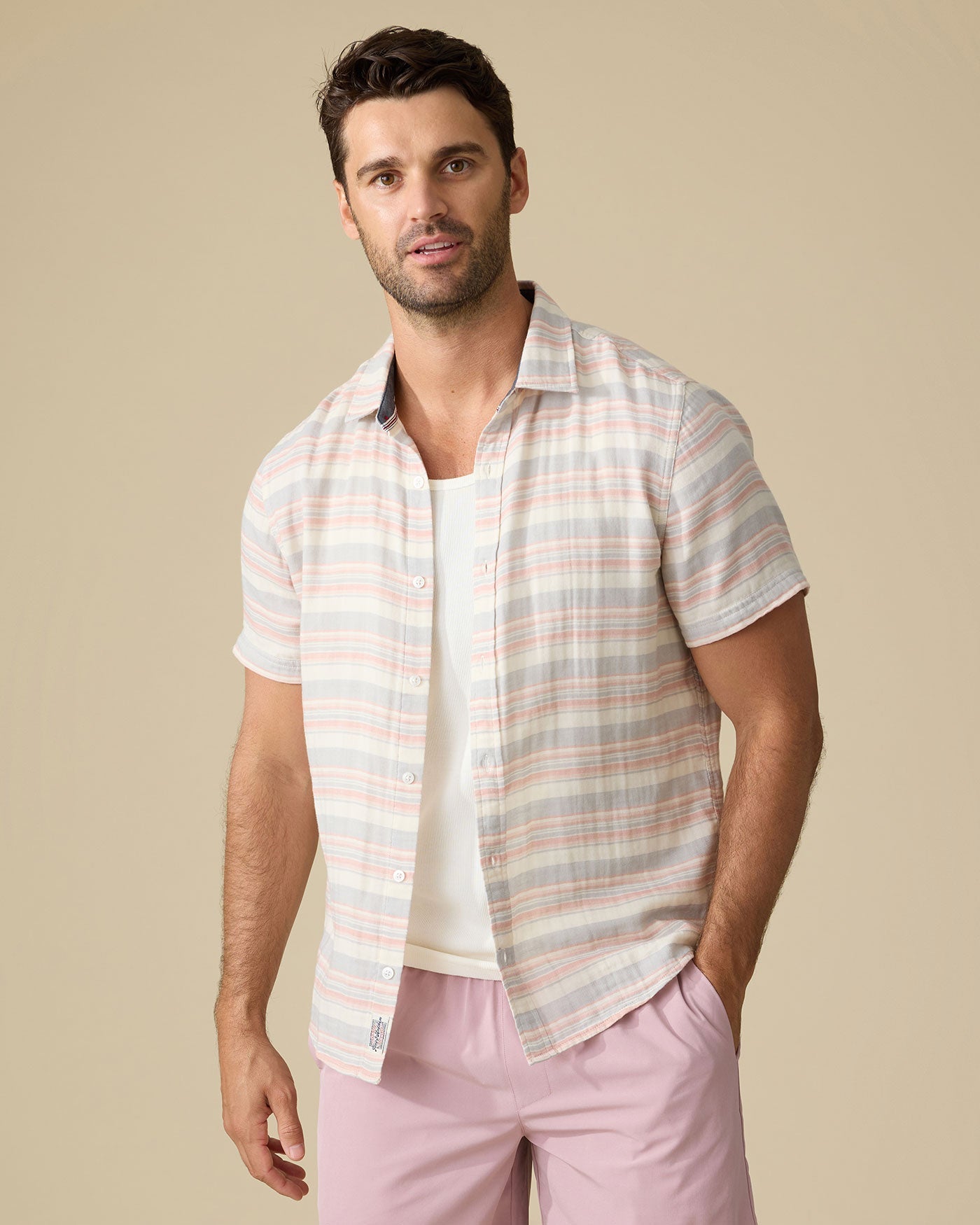 Flag and Anthem | Alameda Stripe | Cream & Pink