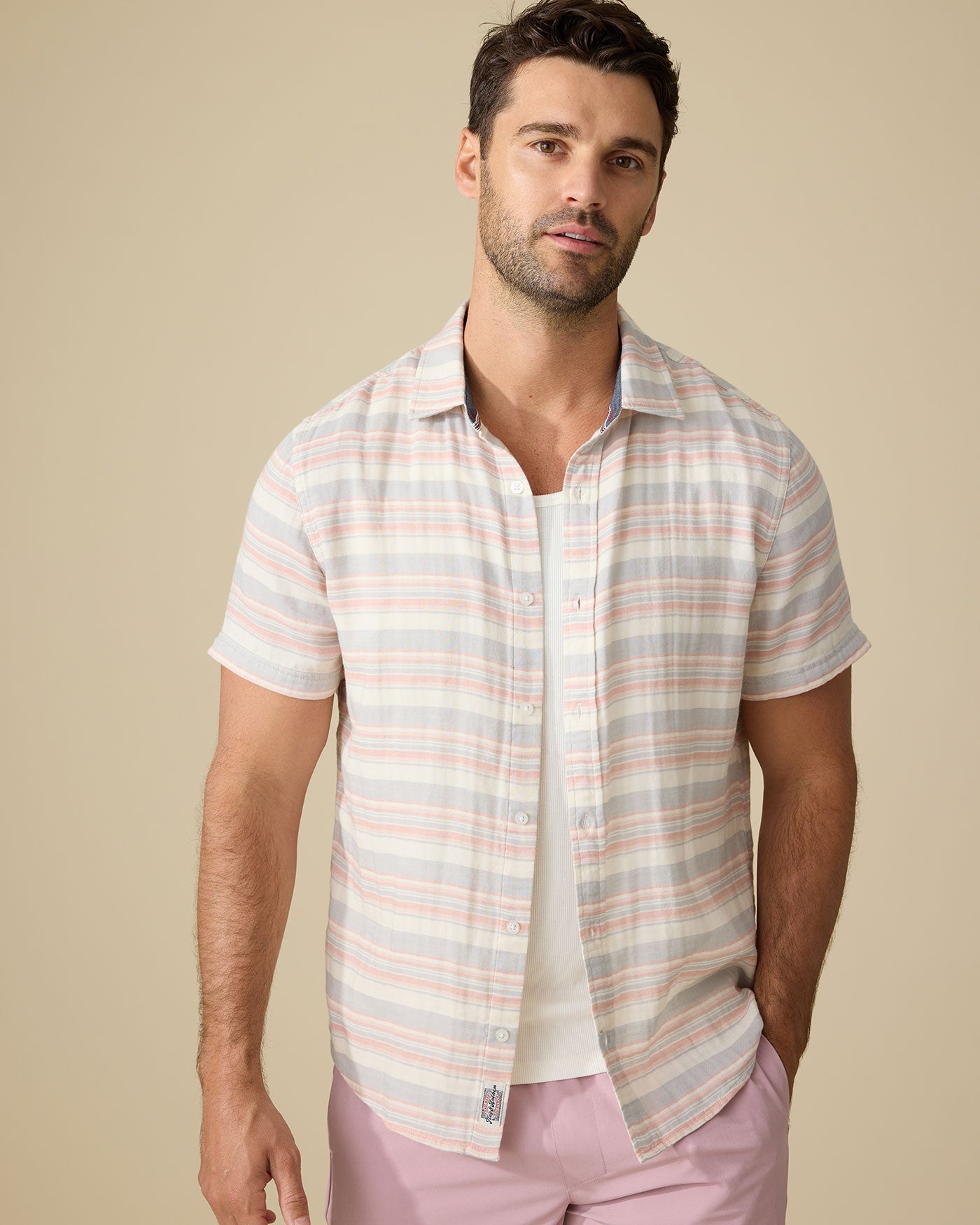 Flag and Anthem | Alameda Stripe | Cream & Pink