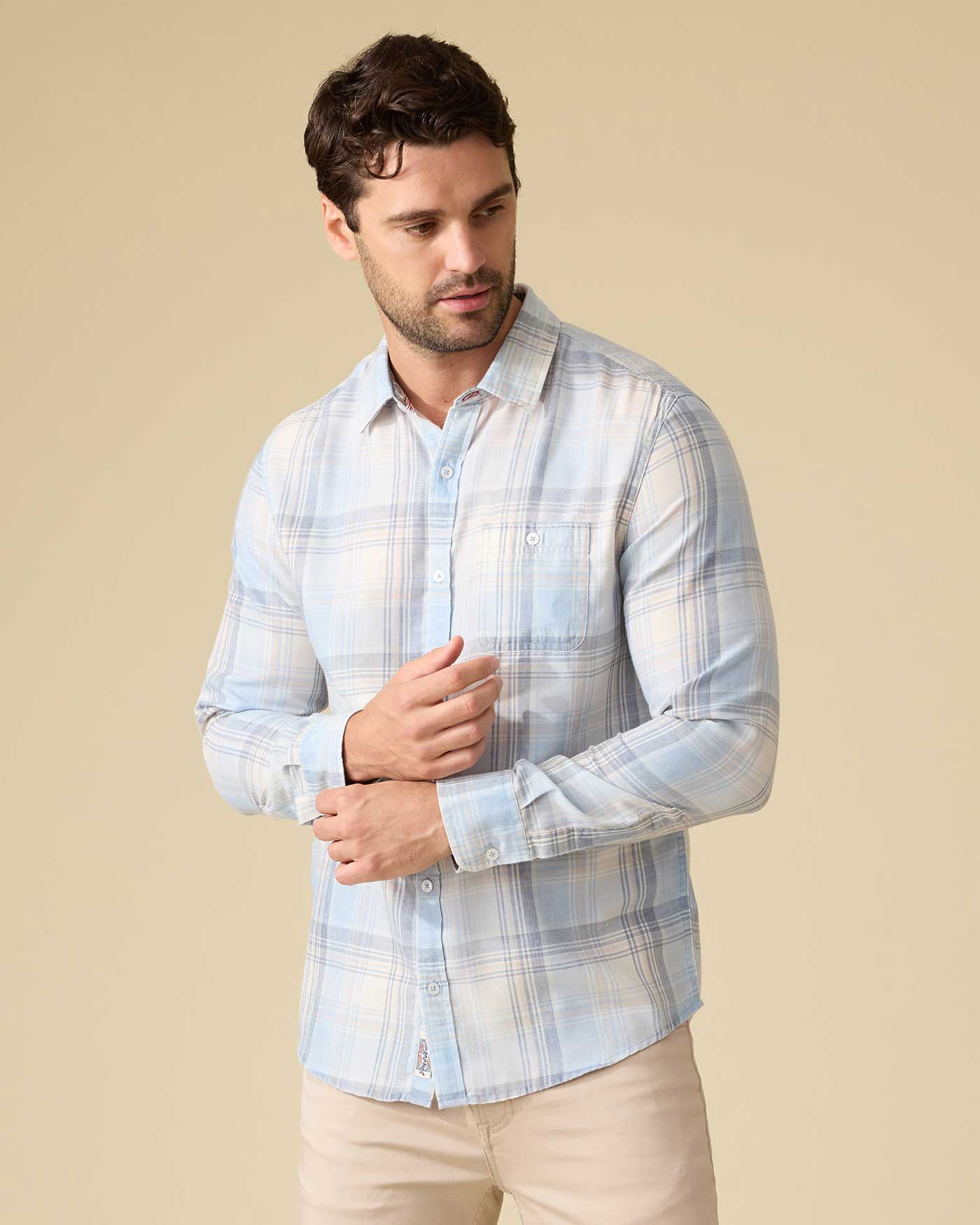 Flag and Anthem Lakeland Vintage Washed Shirt - Blue & Navy
