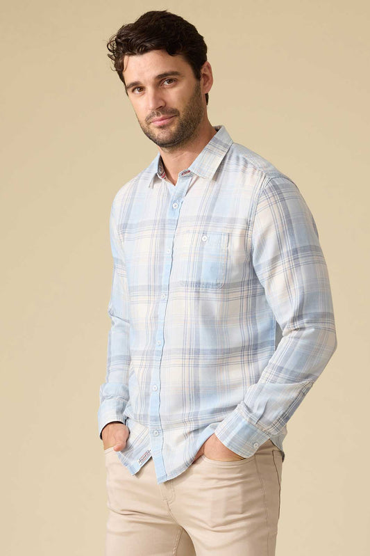 Flag and Anthem Lakeland Vintage Washed Shirt - Blue & Navy