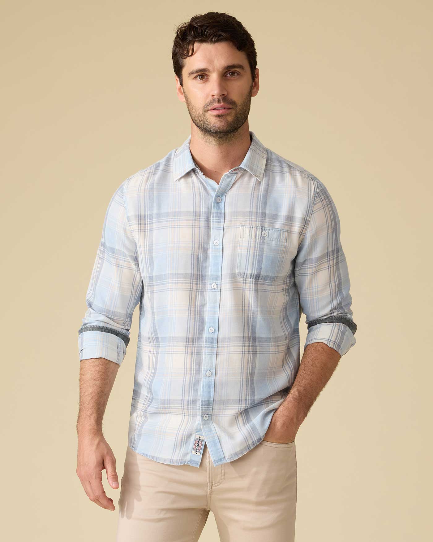 Flag and Anthem Lakeland Vintage Washed Shirt - Blue & Navy