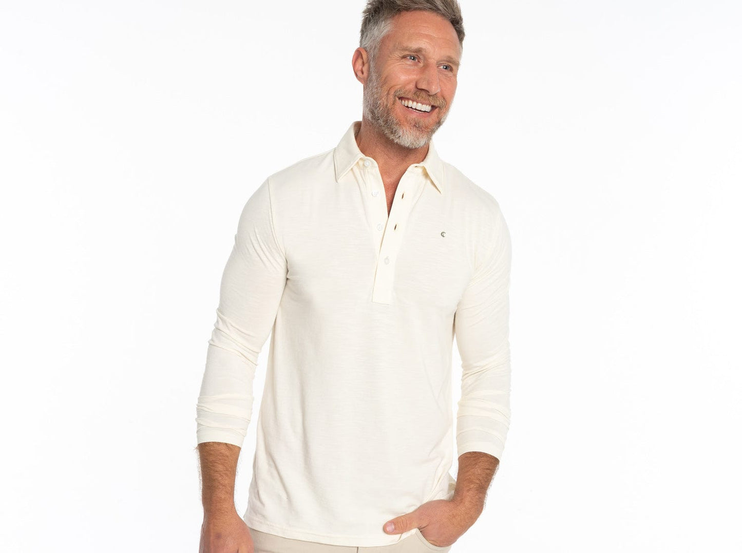 Criquet | Long Sleeve Range Polo | Natural