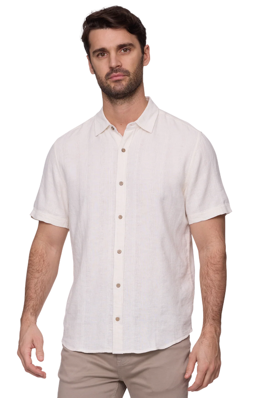 Flag and Anthem Oceanside Linen Shirt - White