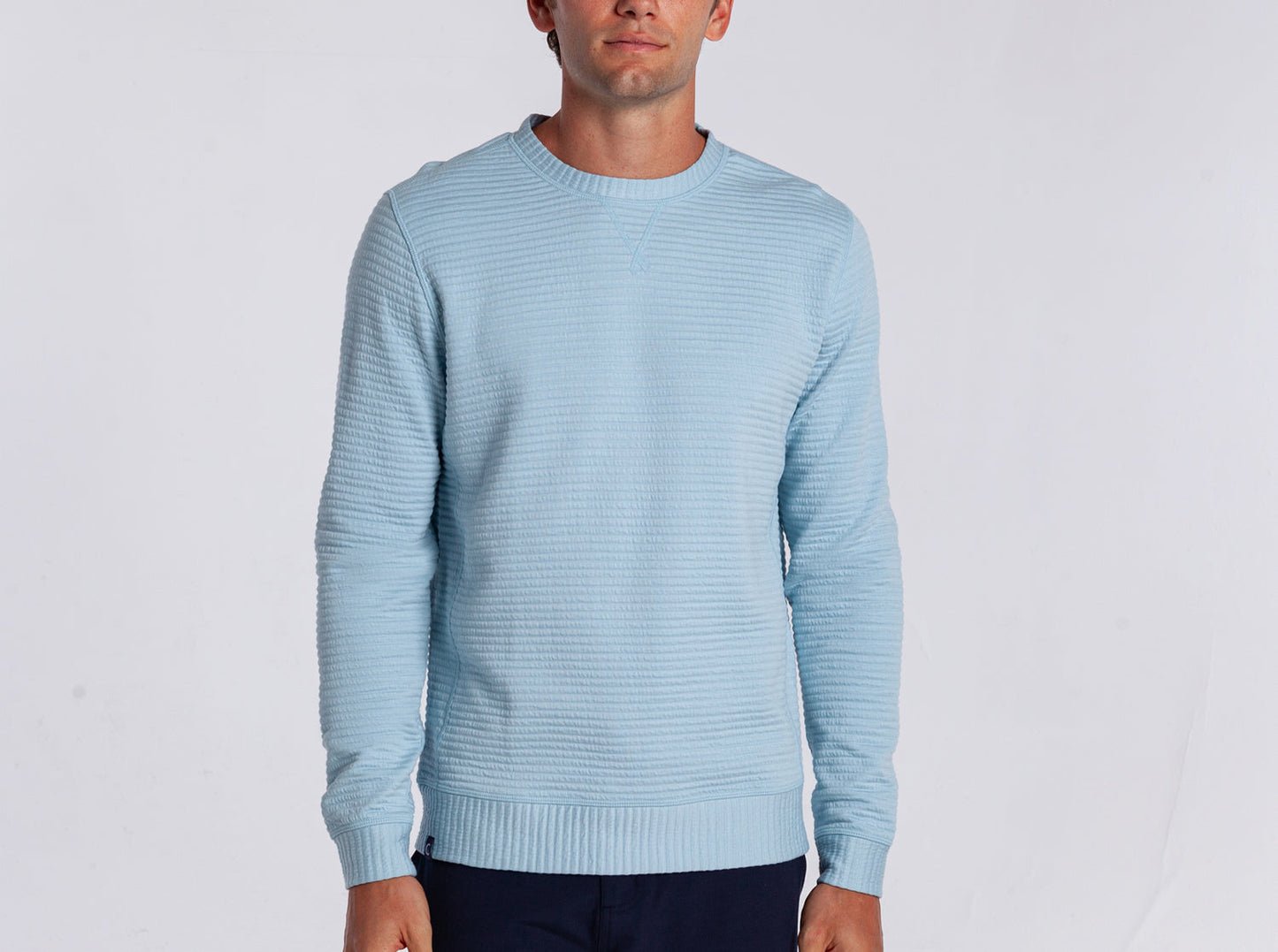 Criquet Quilted Crew Sweatshirt - Sky Blue