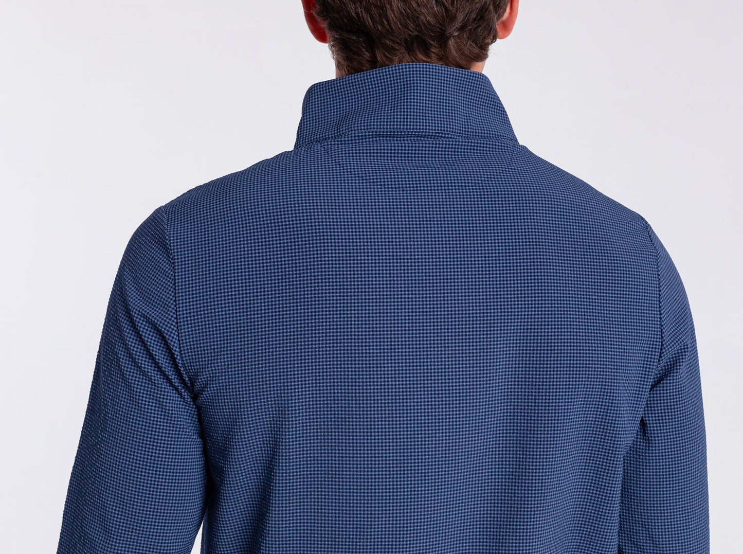 Criquet Seersucker Performance Pullover- Navy