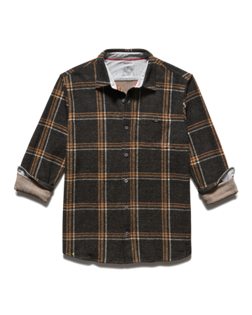 Flag and Anthem MADEFLEX HERO STRETCH KNIT SHIRT - Brown Plaid