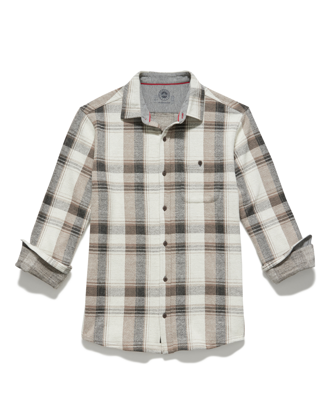 Flag and Anthem Hero Stretch Flannel Shirt - Cream/Charcoal