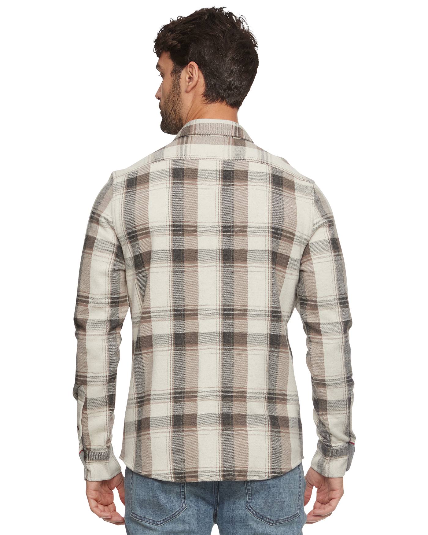 Flag and Anthem Hero Stretch Flannel Shirt - Cream/Charcoal