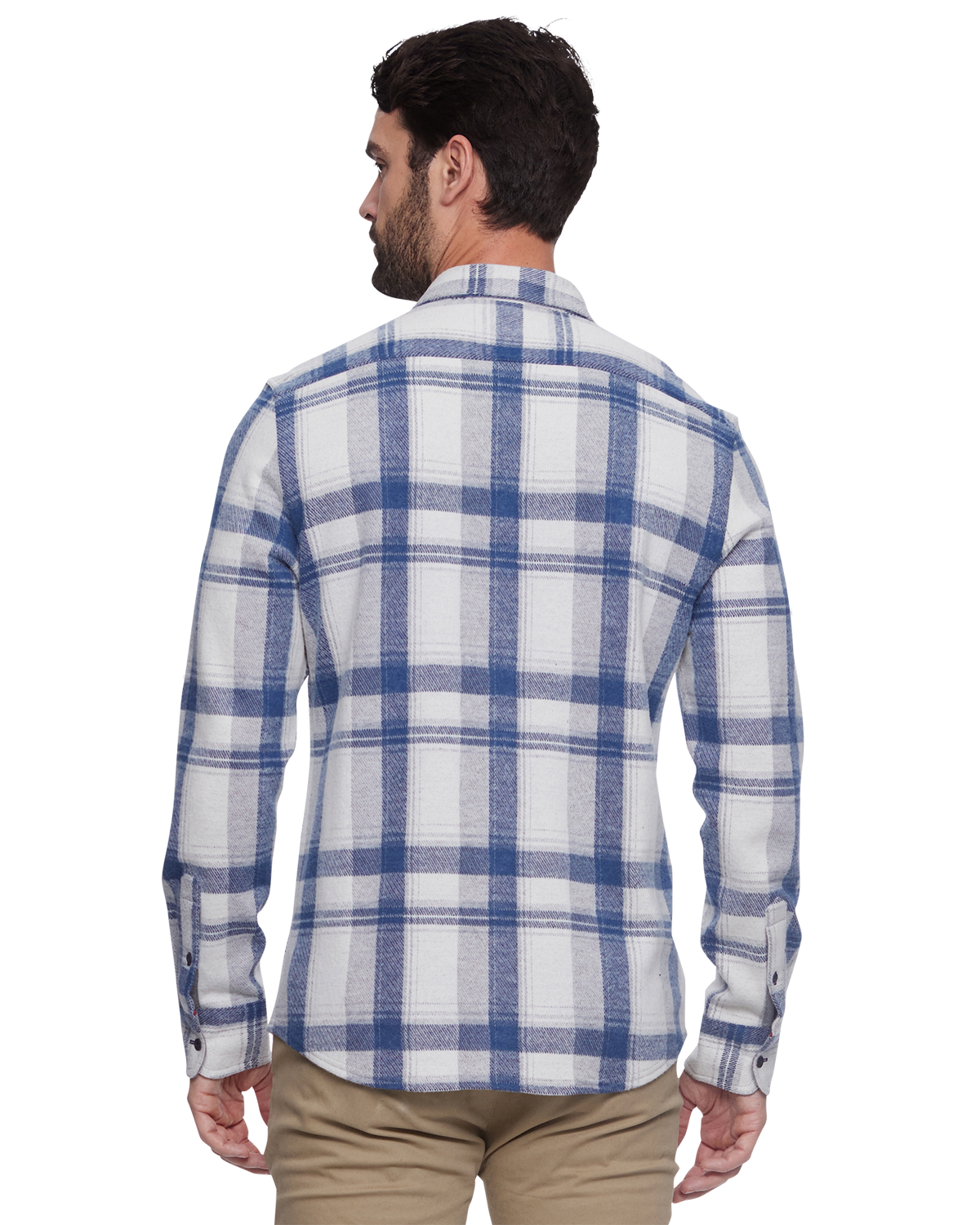 Flag & Anthem | Hero Stretch Flannel Shirt | Cream/Blue