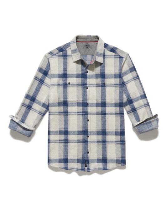 Flag & Anthem | Hero Stretch Flannel Shirt | Cream/Blue