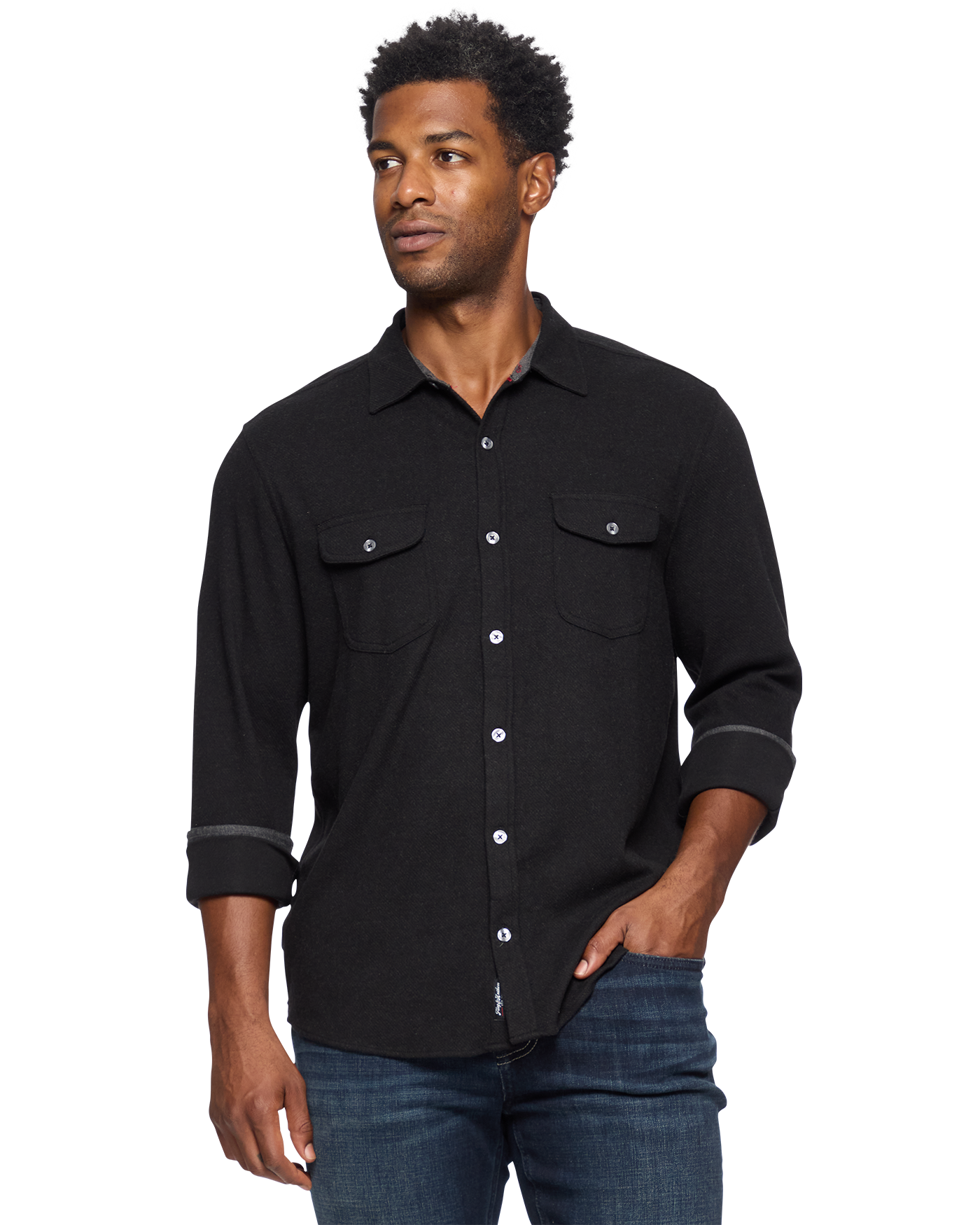 Flag and Anthem Hero Stretch Knit Shirt - Black